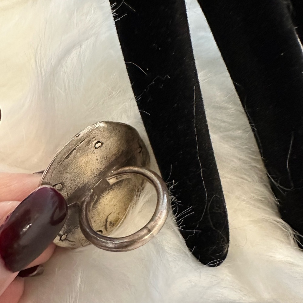 Silver Textured Statement Ring - image 5